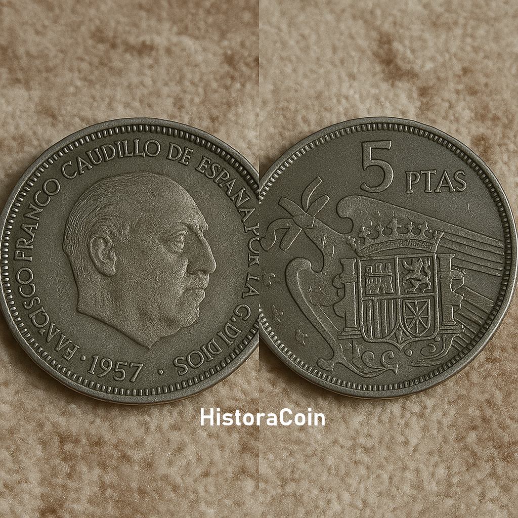 Spain’s 1957 5 Pesetas Coin A Franco-Era Story in Silver