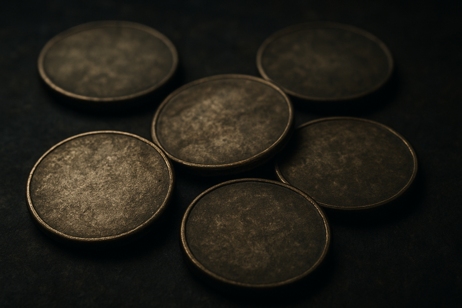 Cinematic 3D illustration of mysterious pocket coins from nineteen ninety nine, symbolizing forgotten legends and hidden stories in modern coin history