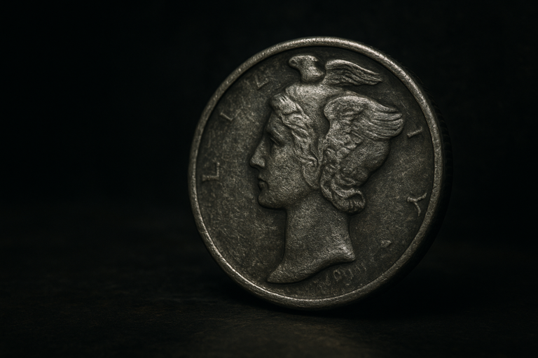 Cinematic 3D illustration of a historic American silver quarter symbolizing the end of circulating silver coinage in the United States