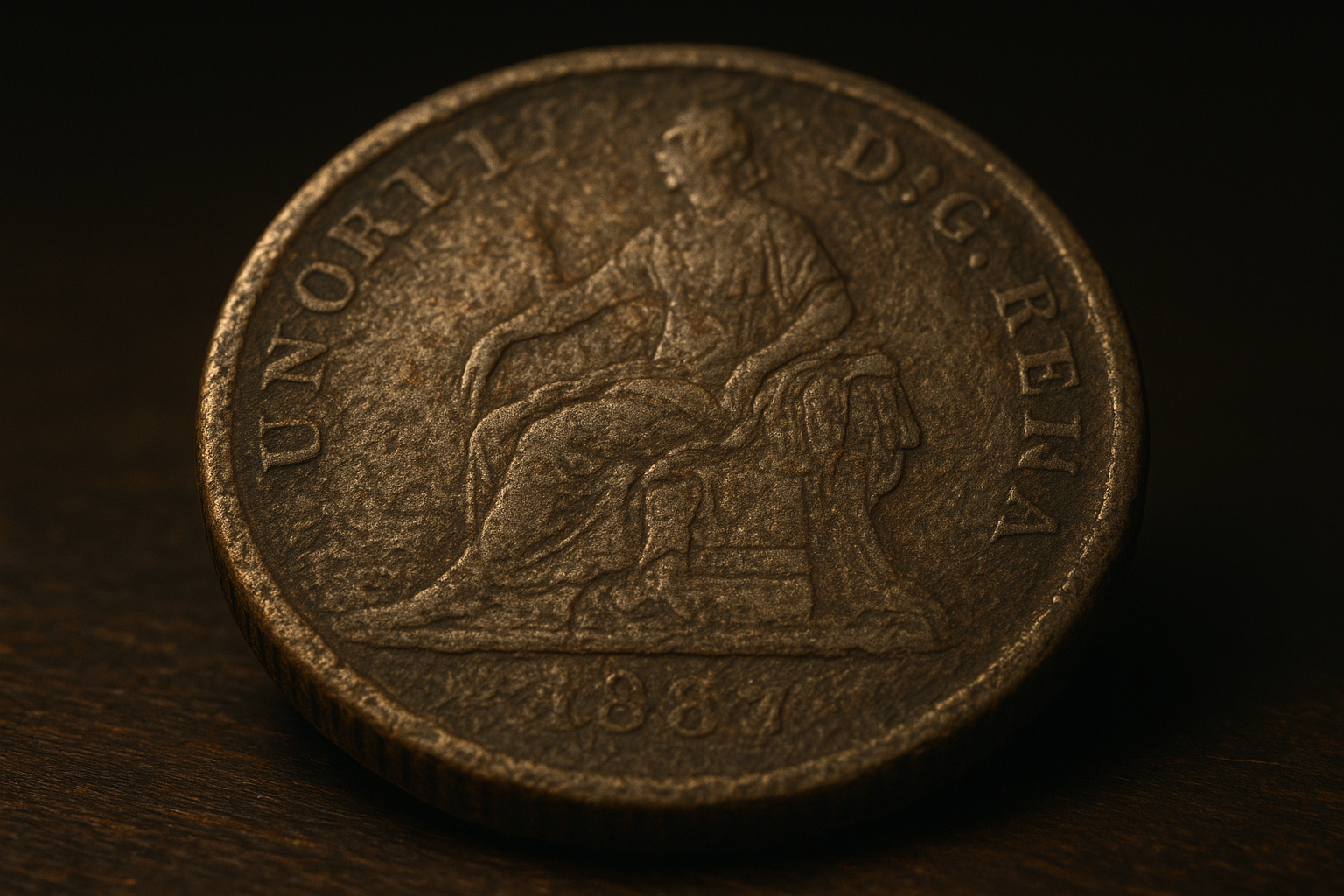 Ancient worn coin showing heavy circulation marks from centuries of use