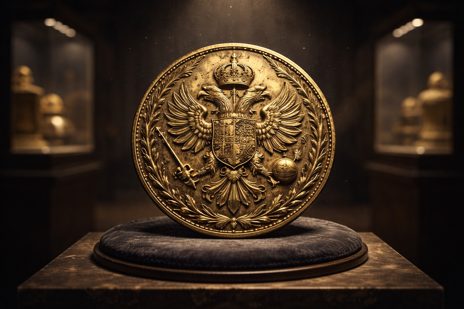 Historical coin displaying a symbol of power and authority