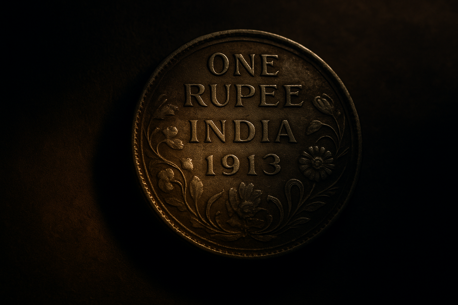 Worn Indian rupee coin symbolizing historical endurance