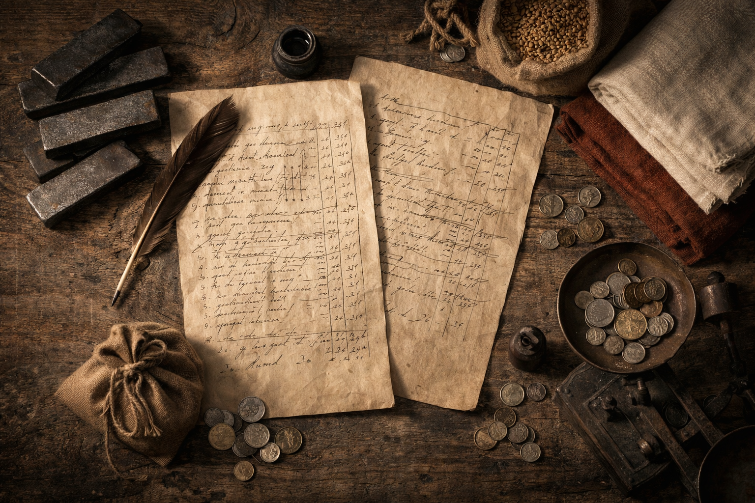 Barter and credit systems used instead of money in medieval life