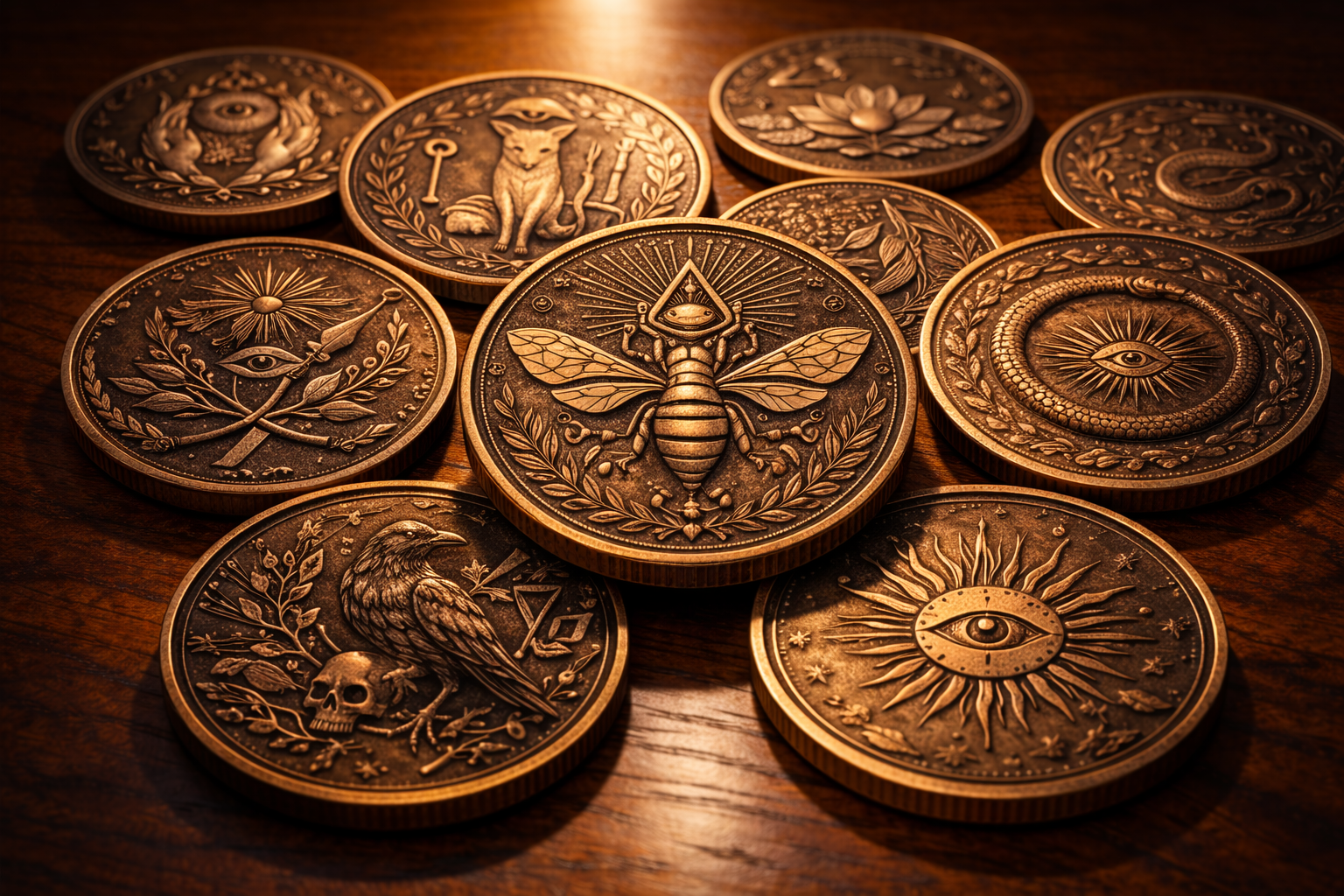 Coin symbols representing cultural meaning