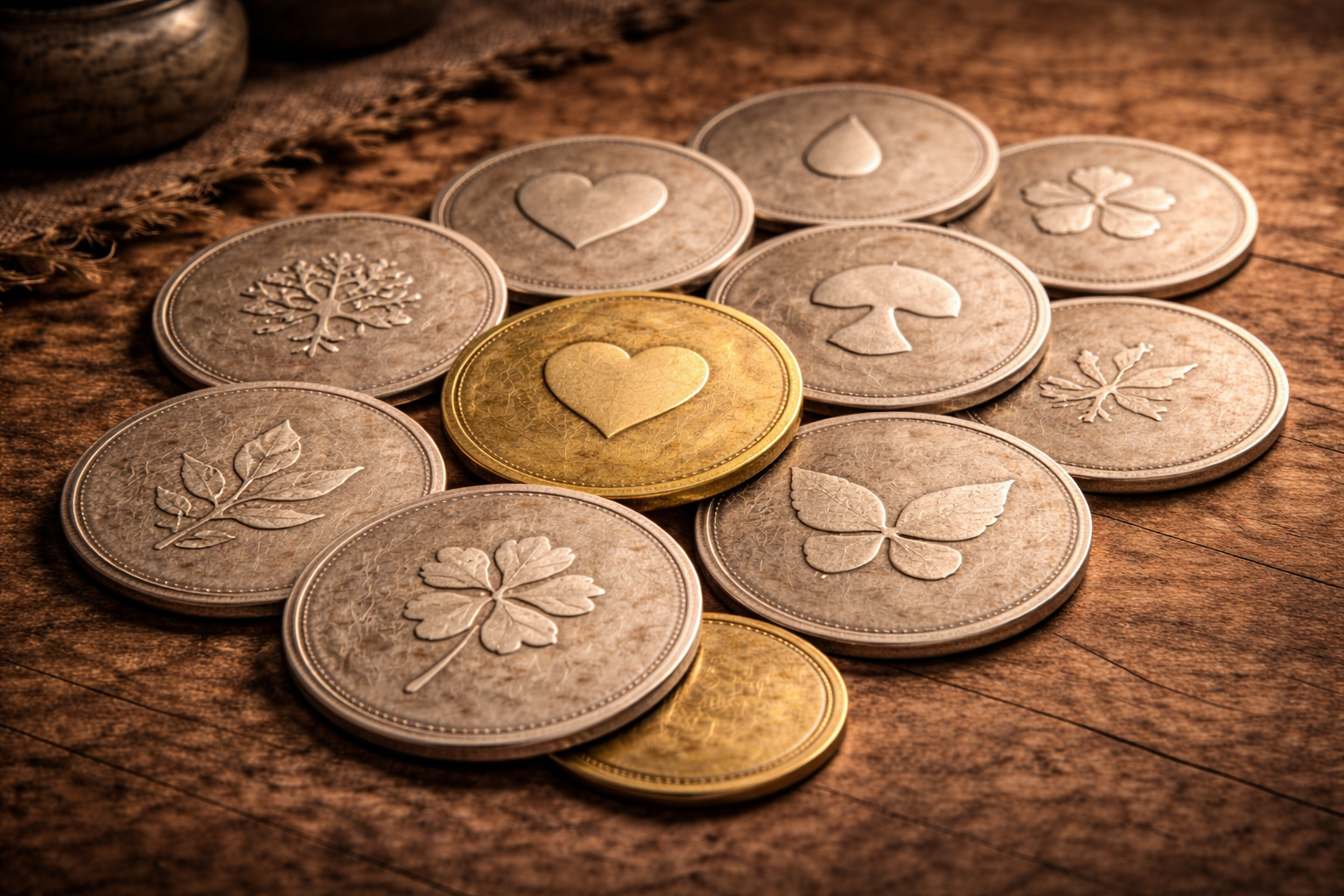 Coins designed with minimal decoration during uncertain periods