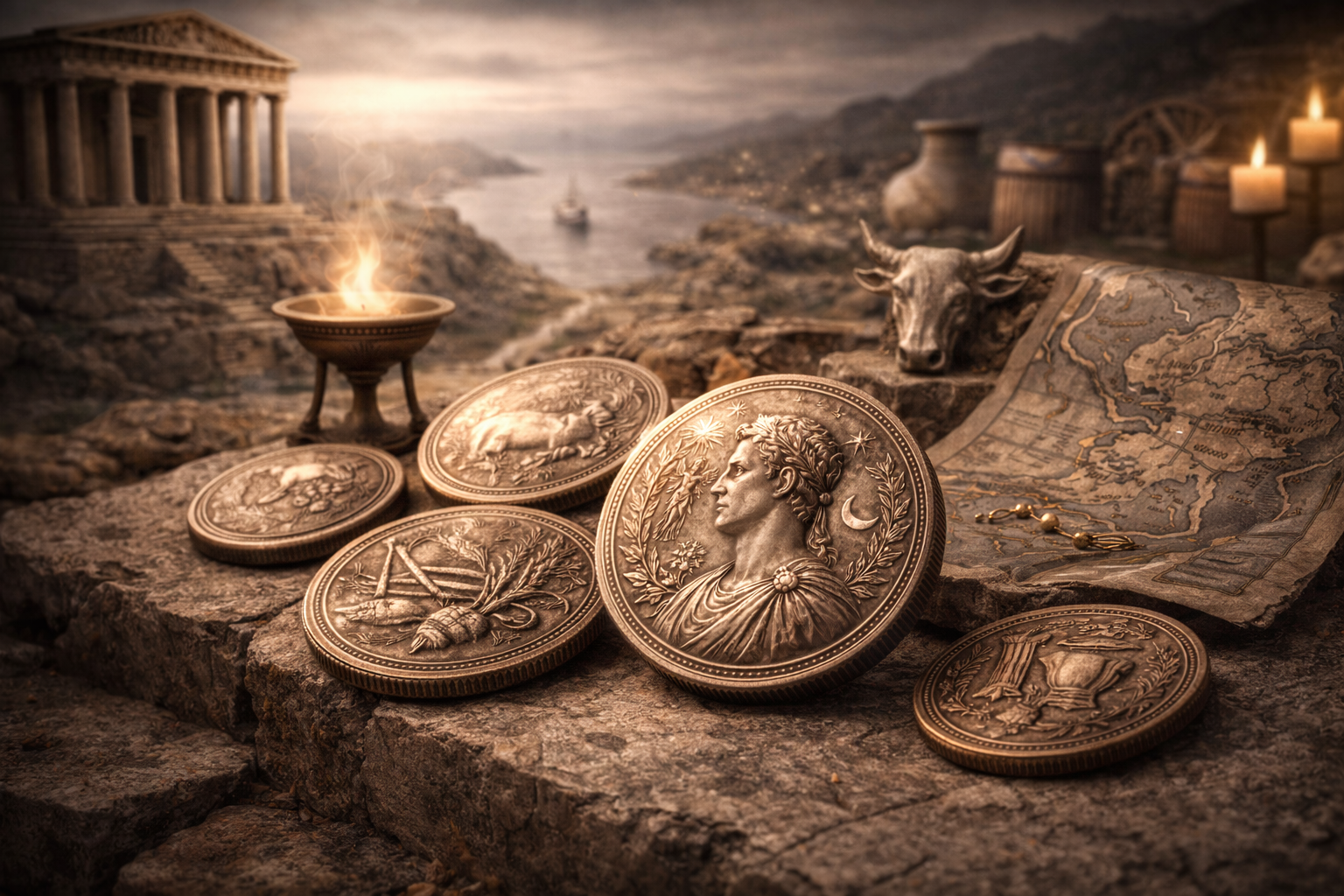 Coins symbolizing belief and cultural identity