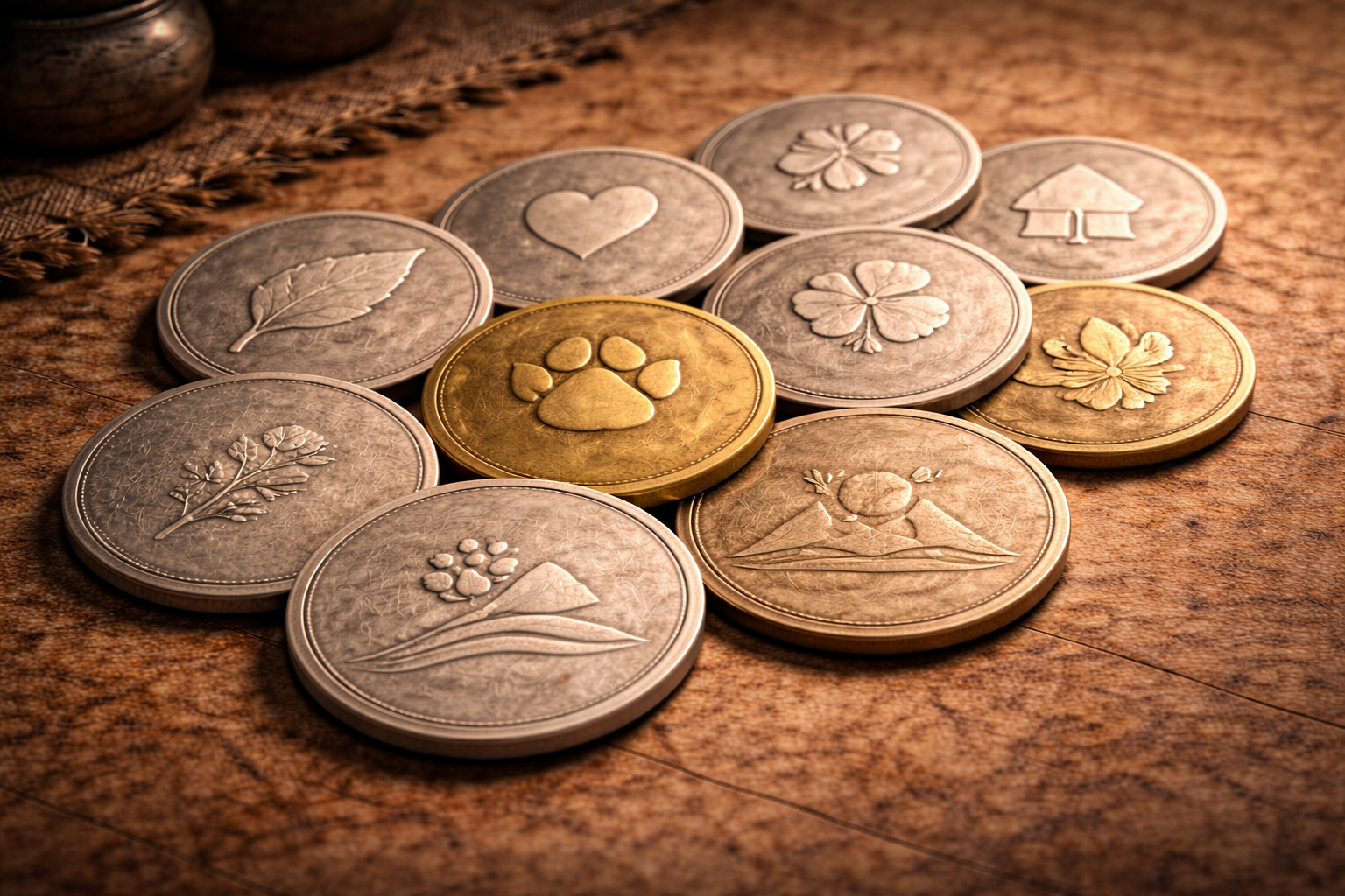 Coins with familiar and comforting design elements