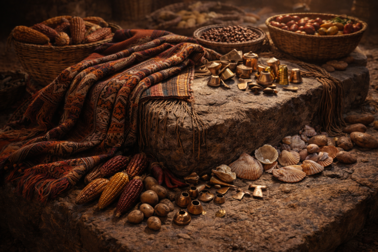 Early exchange systems in South America before the introduction of coins.