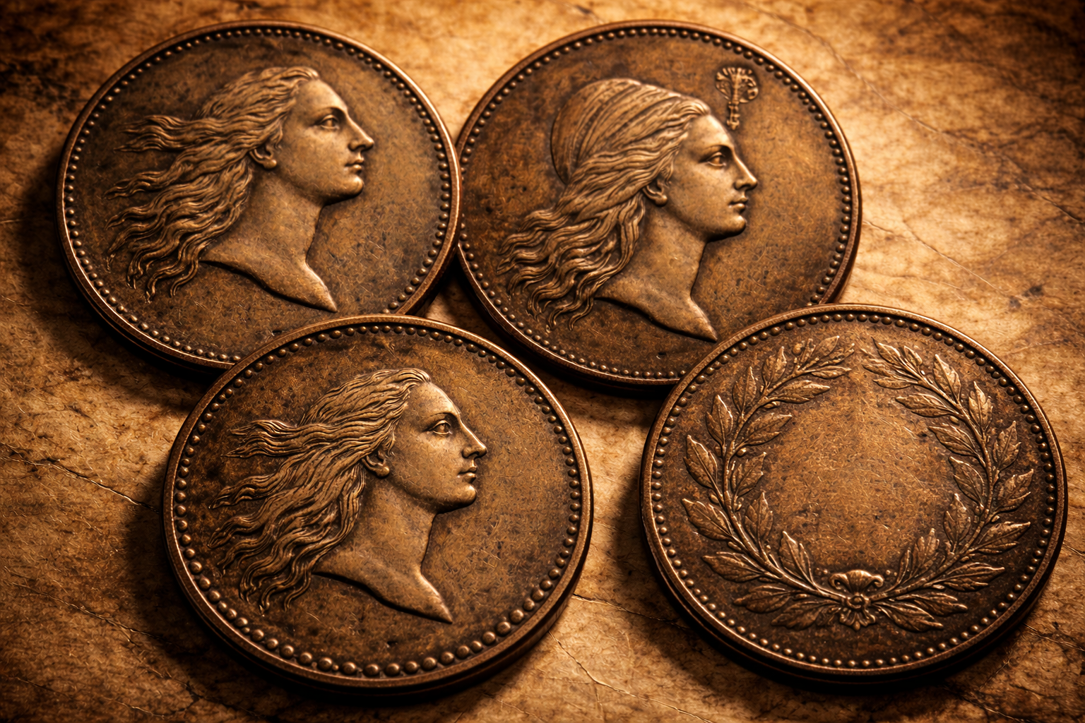 Early variations of the 1793 penny