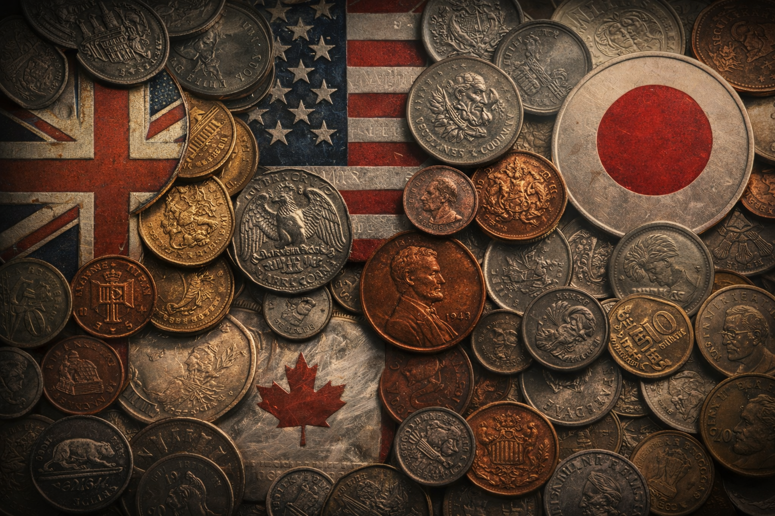 Everyday coins symbolizing national identity