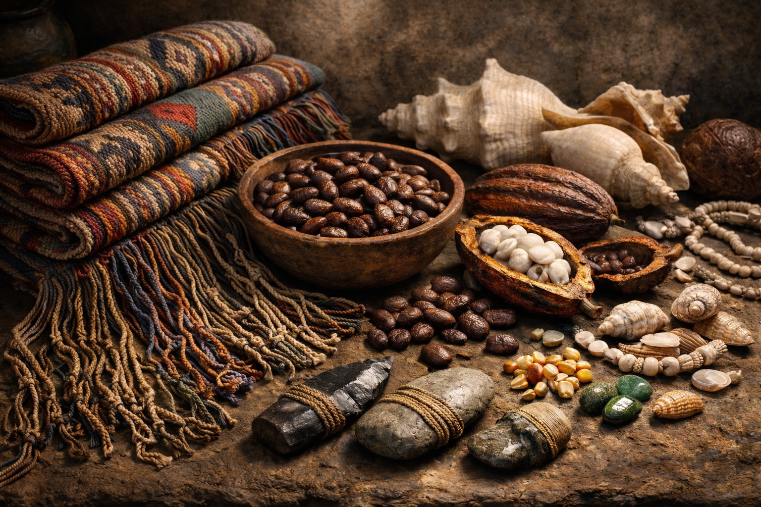 Indigenous trade objects used in South America before the introduction of coins.