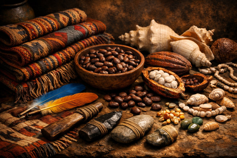 Life and trade in South America before the use of modern money and coins.