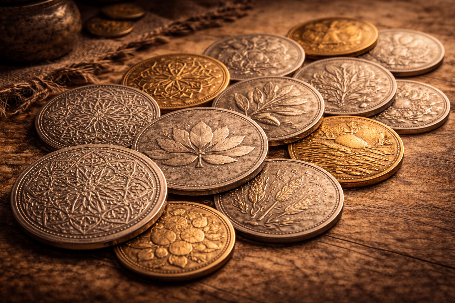 Neutral symbols on modern everyday coins