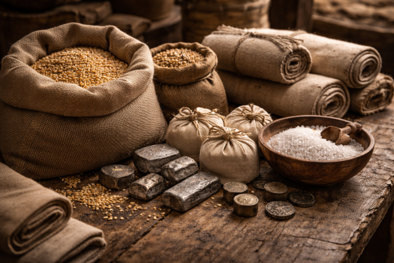 Objects used as money in medieval times before modern currency