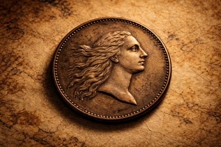 The design of the 1793 United States penny.