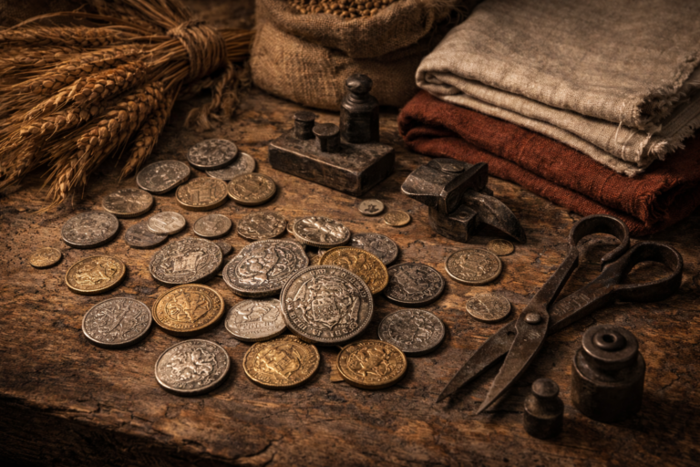 Various examples showing what medieval money looked like