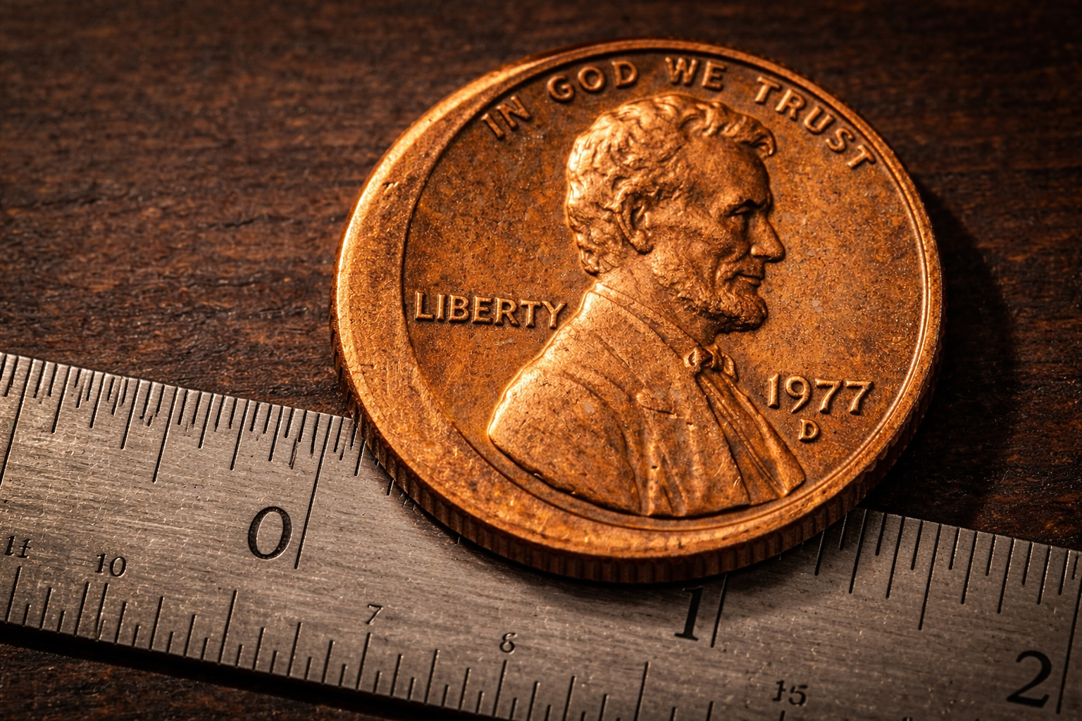 1977 penny with off center strike showing misalignment.