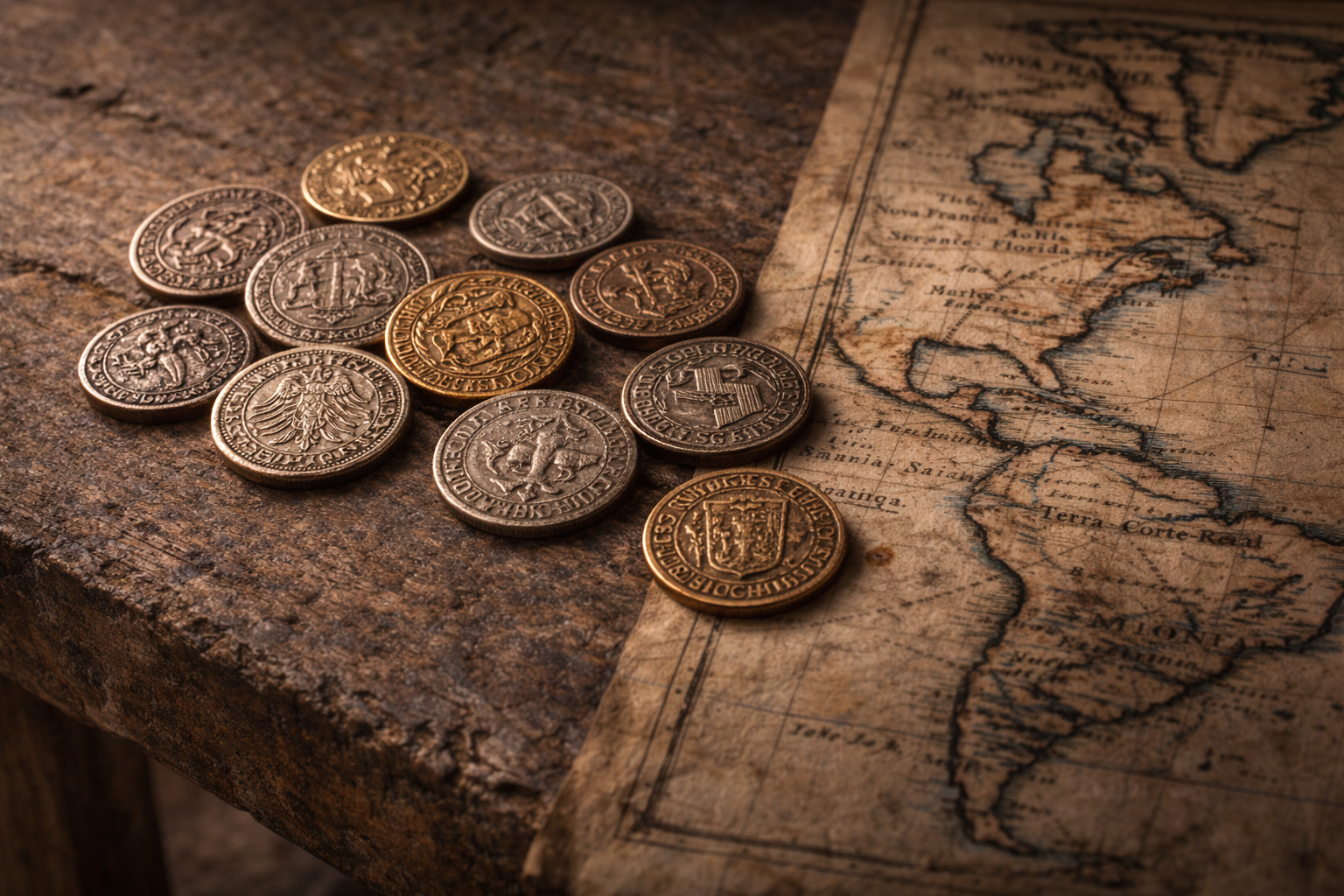 Ancient and medieval European coins used in early Canada before modern currency.