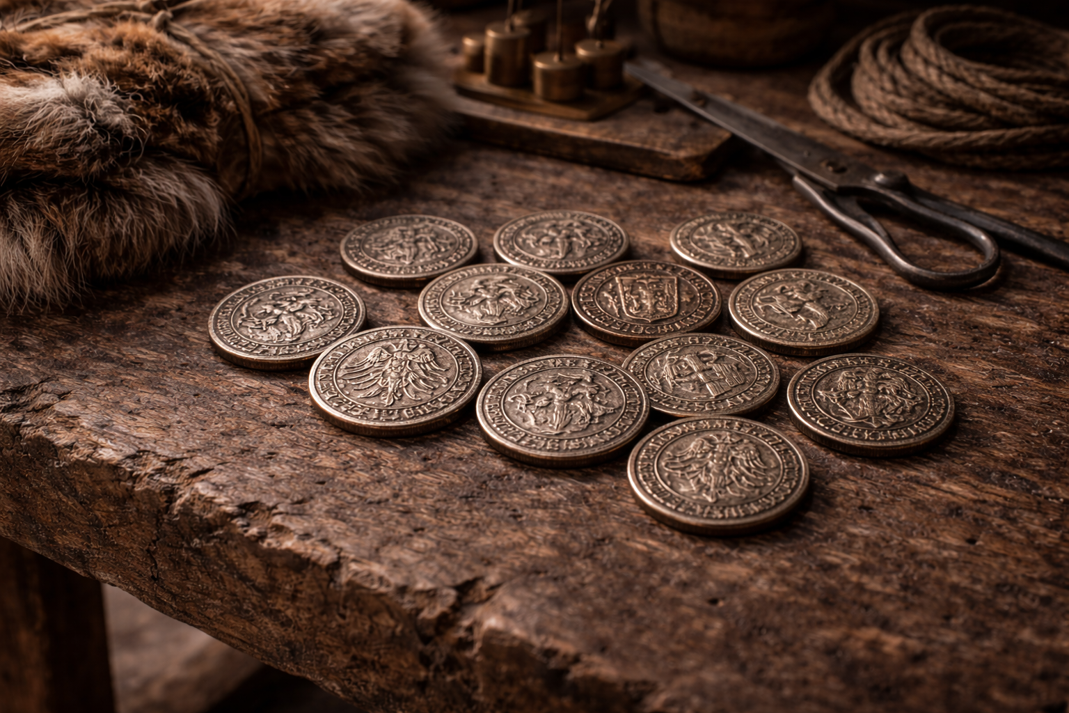 Medieval European coins used through trade in early Canadian regions.