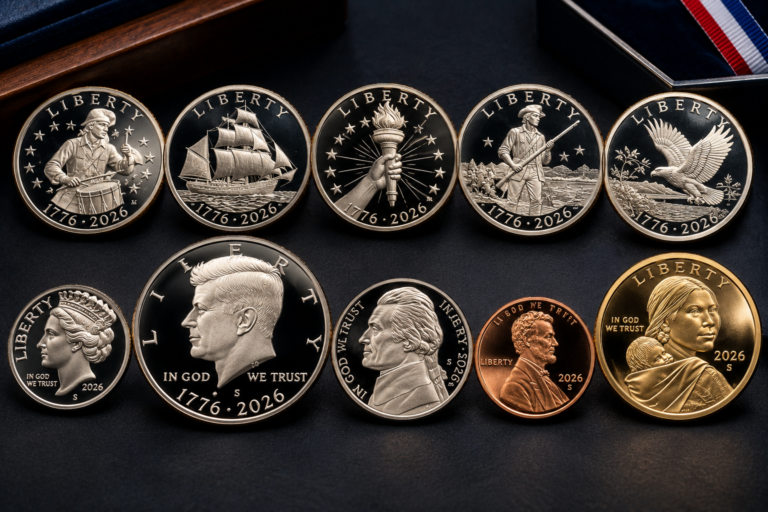 2026 U.S. Proof Set coins celebrating the 250th anniversary of the United States.