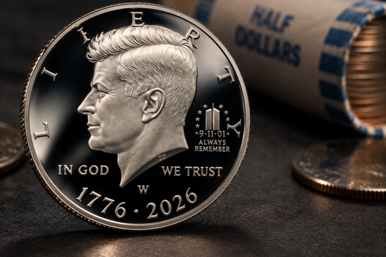 2026-W Enduring Liberty Half Dollar with the 9-11-01 Always Remember privy mark.